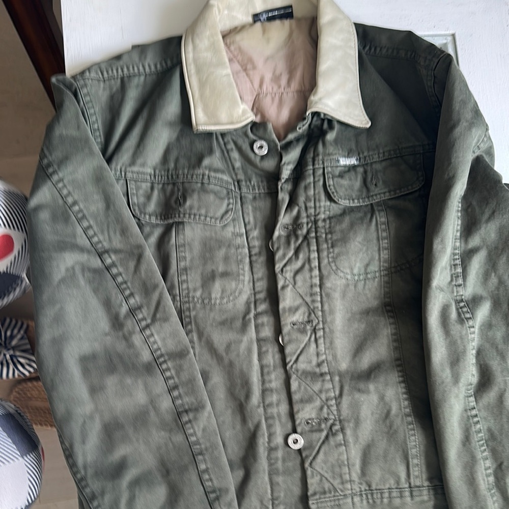 Diesel Green Jacket with Light Collar